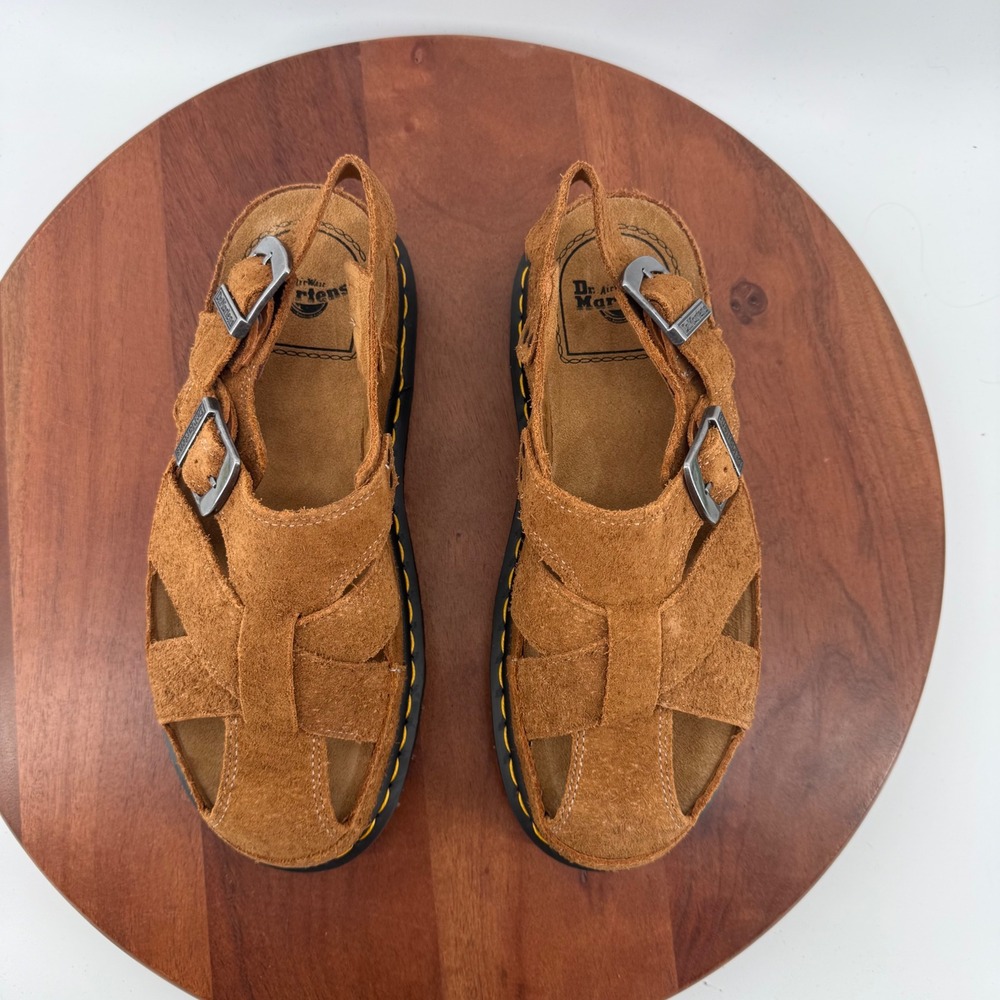 Dr. Martens Archive Fisherman Sandal Natural Tan Plush Suede Mens 8/Womens 9 - Picture 3 of 12